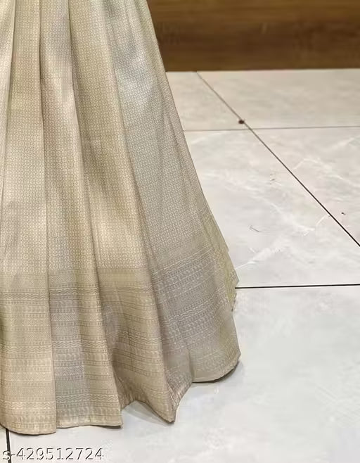 Trending Beautiful Soft Silk South Indian Style Half Saree With Embroidery Blouse & Rangoli Dupatta