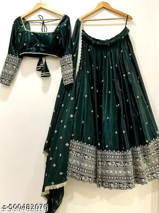 fancy work lehenga choli