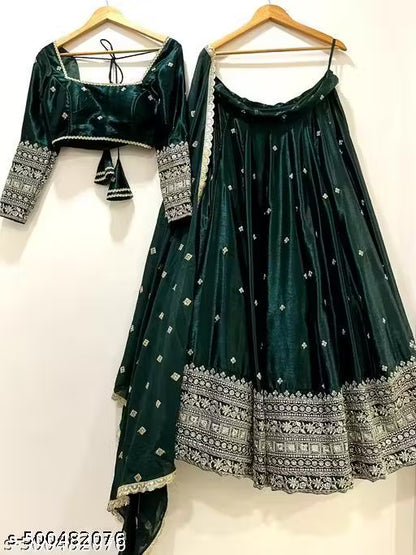 fancy work lehenga choli