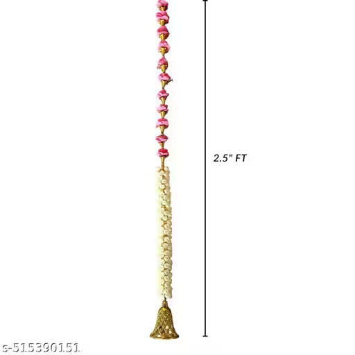 Artificial Rose Flower Toran Long, Garland for Decoration Festival Navratri, Diwali, Marriages, Temple and Home/Office Inauguration (Red, Pack of) (4)