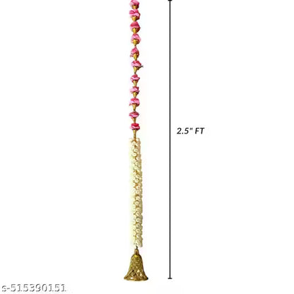 Artificial Rose Flower Toran Long, Garland for Decoration Festival Navratri, Diwali, Marriages, Temple and Home/Office Inauguration (Red, Pack of) (4)