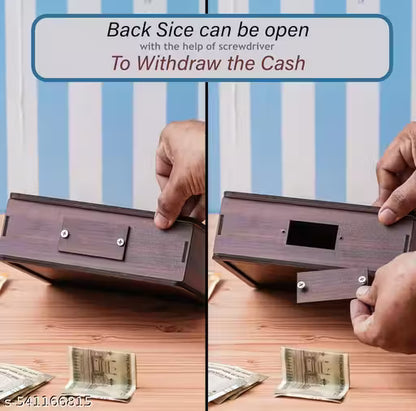 Wooden Moneyy Saving Boxx | Cash Saver Mxoney Boxx with Counting Target