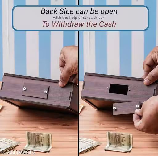 Wooden Moneyy Saving Boxx | Cash Saver Mxoney Boxx with Counting Target