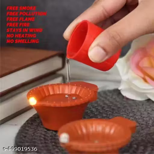 lastic Water Sensor LED Diyas with Water sensing technology, E-Diya, Warm Orange Yellow Ambient Lights (Pack of 24)