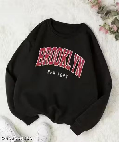 Fancy Designer Printed Sweatshirts Roung Neck Hoodie For Women's