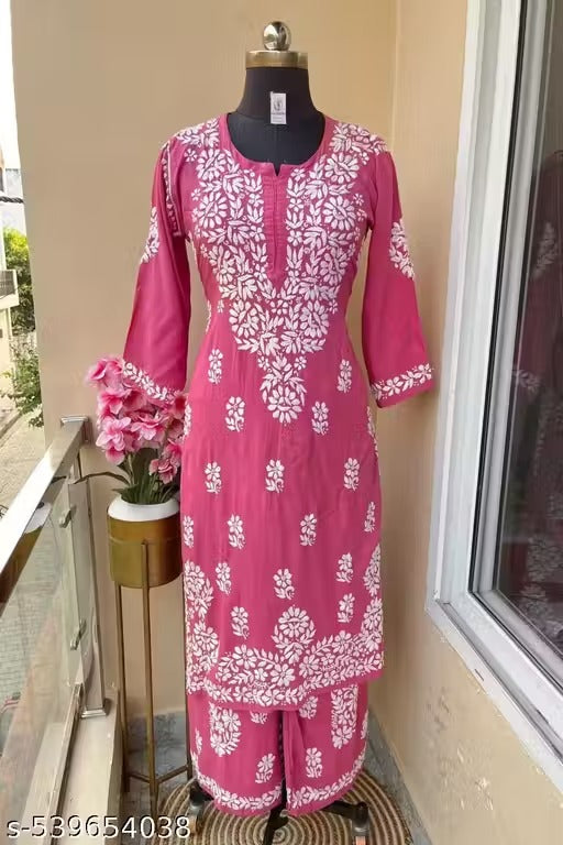 Premium Rayon kurti + Rayon Plazo set