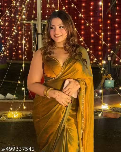 Solid Beads and Stones Saree