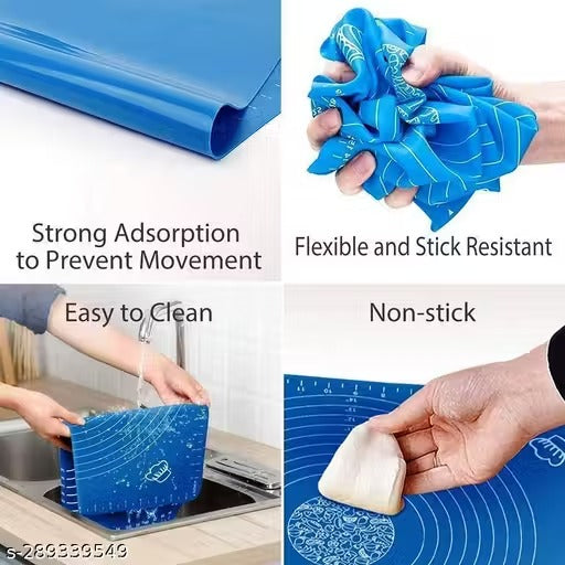 BOQP Silicone Baking Mat (Baking Mat 50 * 40 cm) (Blue)