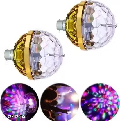 Golden Jumbo LED Disco Bulb with Bright Strobe Effect – Festive Lighting (Pack Of 2)