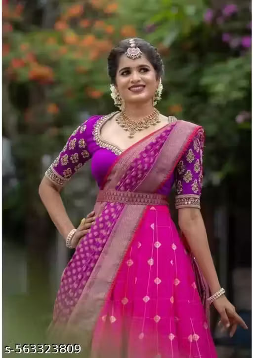 Kanjiveram Silk pure Zari lehanga with blouse along with Duppta