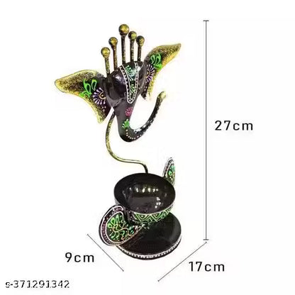 Handicrafy Vinayaka/ Ganesha Ji / Iron Table Decorative showpiece Tealight Candle Holder / Diya Holder