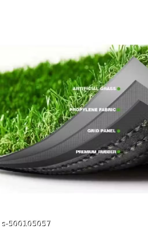 Rylie Artificial Green Grass Mat Pack Of 2 ( 37 × 57 Cm )