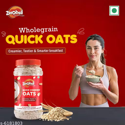 Zerobeli High Fiber Instant Oats 1 kg (500g x 2) I High Protein Oats I Healthy Diet