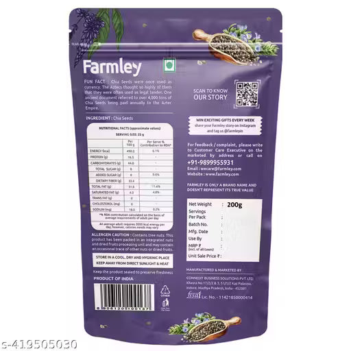 Farmley Chia Seeds I 400g (200g Each) I Chia seeds for weight loss (Pack of 2)